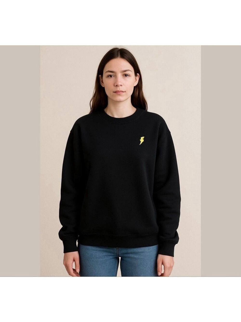 Love Streak super soft cosy black Crewneck fleece sweatshirt Sz XL